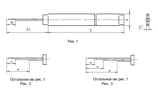 Схема габаритных размеров термопреобразователя ТСМ-0387